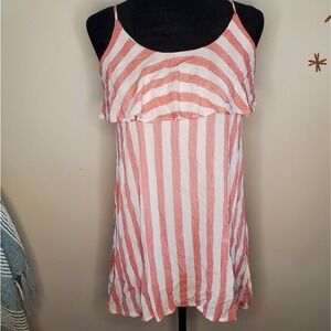 NWT Salty Lemon Halter Top Size S Small Asymmetrical Pink White Striped
